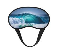 Masque de sommeil imprimé vagues de l'océan - Couverture souple pour les yeux - Sans pression pour dormir - Masques pour les yeux pour les personnes dormant sur le côté