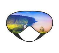 Masque de sommeil imprimé vallée en soie pour les yeux - Bandeau élastique en satin doux - Pour la nuit - Pour la sieste - Pour homme et femme