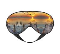 Masque de sommeil imprimé Wild Goose by The Bridge en soie pour les yeux en satin doux, sangle élastique, ombre à paupières de nuit, sieste de voyage pour homme et femme