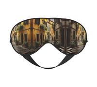 Masque de sommeil italien imprimé vieille rue pour femmes et hommes, masque confortable pour les yeux pour la sieste de voyage nuit sommeil
