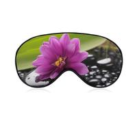 Masque de sommeil latéral avec fleur violette avec pierre noire, masque de sommeil léger, coussinet nasal et bande élastique pour enfants, femmes et hommes