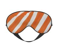 Masque de sommeil léger à rayures oranges et blanches respirant bloquant la lumière pour voyage, yoga, aventures en plein air