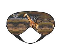 Masque de sommeil léger avec imprimé girafe d'Afrique, arbre majestueux, doux et respirant, pour dormir, voyage, sieste à la maison