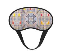 Masque de sommeil léger et confortable à rayures géométriques noires colorées, style années 80-90, avec sangle réglable pour dormir, travailler par quarts, sans pression