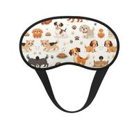Masque de sommeil léger et confortable avec motif de chiens mignons et sangle réglable pour dormir, voyager, travailler et méditer - Masque occultant pour les yeux