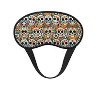 Masque de sommeil léger et confortable pour les voyages et la méditation - Motif crâne en sucre du Jour des morts - Masque de sommeil sans pression pour hommes, femmes et enfants
