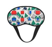 Masque de sommeil léger et confortable pour les voyages, le travail et les siestes - Motif géométrique noir et blanc à rayures, style années 80/90, pour hommes, femmes et enfants