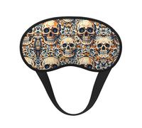 Masque de sommeil léger et confortable pour les voyages, le travail posté et la méditation - Masque 3D sans pression motif crâne vintage du Jour des Morts pour filles, femmes et enfants