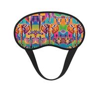 Masque de sommeil léger et confortable pour les voyages, les siestes, le yoga, l'avion et la nuit - Animaux du zoo, éléphant, panda, art néon, bandeau sans pression pour les personnes dormant sur le