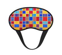 Masque de sommeil léger et confortable pour les yeux bandés - Motif géométrique noir et blanc, style années 80/90, pour hommes et femmes