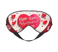Masque de sommeil léger et réglable avec imprimé Happy Valentine's Day - Pour homme et femme