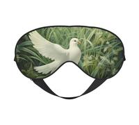 Masque de sommeil léger et réglable avec imprimé herbe et colombe pour homme et femme