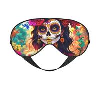 Masque de sommeil léger et respirant avec imprimé squelette de crâne bloquant la lumière pour voyage, yoga, aventures en plein air