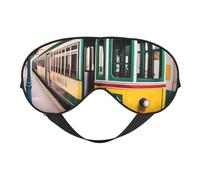 Masque de sommeil léger et respirant avec motif de tramway de Lisbonne, bloquant la lumière, pour voyage, yoga, aventures en plein air