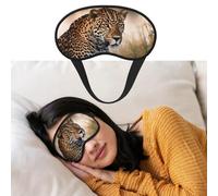 Masque de sommeil léopard animal africain, masque pour les yeux occultant doux avec sangle réglable, cache-yeux confortable pour femmes et hommes, repos profond, voyage, travail, maison