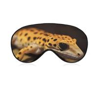 Masque de sommeil léopard Little Gecko, masque pour les yeux bloquant la lumière, confortable et doux, couverture des yeux avec bande élastique, convient pour les hommes et les femmes, convient pour