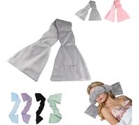 Masque de sommeil lesté occultant, masque de sommeil à gravité pour un sommeil profond, masque relaxant avec perles et coton pour la maison et les voyages, double face, tissu doux (Gray)