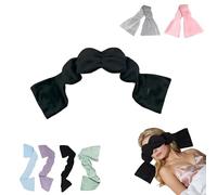 Masque de sommeil lesté occultant, masque de sommeil à gravité pour un sommeil profond, masque relaxant avec perles et coton pour la maison et les voyages, double face, tissu doux (Black)