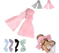 Masque de sommeil lesté pour les yeux - Avec remplissage en perles - Occultant - Pour un sommeil profond - Avec coton et perles - Double face - Tissu doux (E)