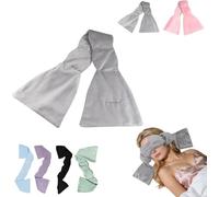 Masque de sommeil lesté pour les yeux - Avec remplissage en perles - Occultant - Pour un sommeil profond - Avec coton et perles - Double face - Tissu doux (D)