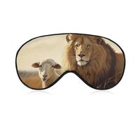 Masque de sommeil lion mouton pour homme et femme avec sangle réglable - Doux et respirant - Occultant - Antidérapant - Essentiels de voyage