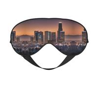 Masque de sommeil Los Angeles Skyline 100 % soie de mûrier naturelle avec couvre-yeux ultra doux pour dormir, voyager et faire la sieste