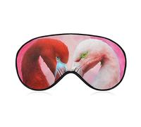 Masque de sommeil Love Flamingos Summer Sleep Masque pour les yeux bandeau avec sangle réglable Rose Soft Eye Cover pour bloquer les lumières
