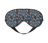 Masque de sommeil ludique renard bleu forêt, masque de sommeil double face, masque de sommeil pour homme et femme, masque occultant pour dormir, voyage