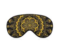Masque de sommeil Mandala jaune en soie, bandeau pour les yeux en Satin doux, sangle élastique, pour la nuit, pour la sieste de voyage, pour femmes et hommes