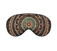 Masque de sommeil mandala pour homme et femme avec sangle réglable - Doux et respirant - Occultant - Ne glisse pas - Essentiels de voyage