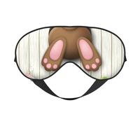 Masque de sommeil marron à bas de lapin et œufs de Pâques, masques pour les yeux pour dormir double face, masques de sommeil pour homme et femme, couvre-yeux occultants pour dormir, voyage