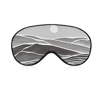 Masque de sommeil Masque abstrait pour les yeux Ocean Wave et Mountain Sleep Masque pour les yeux avec sangle réglable Noir et blanc Couverture douce pour les yeux pour bloquer les lumières