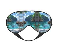Masque de sommeil, masque de sommeil avec fenêtre de paradis tropical, masque de sommeil pour femmes et hommes, couvre-yeux occultant pour voyage/sommeil