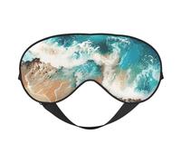 Masque de sommeil, masque de sommeil avec vagues de l'océan pour le sommeil, masque de sommeil pour homme et femme, couvre-yeux occultant pour voyage/sommeil