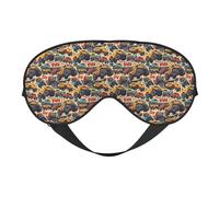Masque de sommeil, masque de sommeil jaune pour homme et femme, motif voiture de course hors route, masque de sommeil occultant pour voyage/sommeil