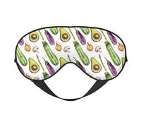 Masque de sommeil, masque de sommeil pour homme et femme, masque de sommeil occultant pour voyage/sommeil, masque pour les yeux au concombre, avocat, aubergine