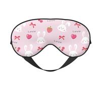 Masque de sommeil, masque de sommeil pour homme et femme, masque de sommeil occultant pour voyage/sommeil, masque pour les yeux de lapin mignon Love Sugar Pink