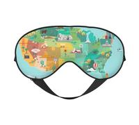 Masque de sommeil, masque de sommeil pour homme et femme, masque occultant pour voyage/sommeil, carte touristique des États-Unis, monuments célèbres