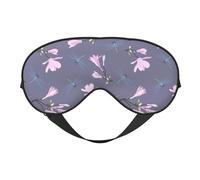 Masque de sommeil, masque de sommeil pour homme et femme, masque occultant pour voyage/sommeil, masque pour les yeux de libellule à fleurs mauves