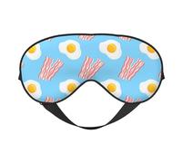 Masque de sommeil, masque de sommeil pour homme et femme, masque occultant pour voyage/sommeil, masque pour les yeux bleu à imprimé bacon