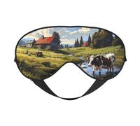 Masque de sommeil, masque de sommeil pour homme et femme, masque occultant pour voyage/sommeil, masque pour les yeux de vache de pâturage A