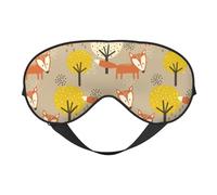 Masque de sommeil, masque de sommeil pour homme et femme, masque occultant pour voyage/sommeil, masque pour les yeux de renard de la forêt
