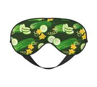 Masque de sommeil, masque de sommeil pour homme et femme, masque occultant pour voyage/sommeil, masque pour les yeux à motif de feuilles de concombre