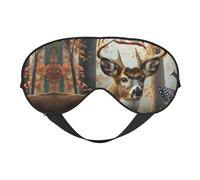 Masque de sommeil, masque de sommeil pour les yeux de la forêt de cerfs de la faune américaine, masque de sommeil pour femmes et hommes, couvre-yeux occultant pour voyage/sommeil