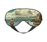 Masque de sommeil, masque de sommeil serein bleu ciel côtier pour le sommeil, masque de sommeil pour femmes et hommes, couvre-yeux occultant pour voyage/sommeil