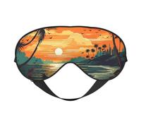 Masque de sommeil, masque de sommeil tropical pour les yeux du paradis du coucher de soleil pour femmes et hommes, masque occultant pour voyage/sommeil