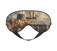 Masque de sommeil, masque de sommeil vintage avec phare nautique pour le sommeil, masque de sommeil pour femmes et hommes, couvre-yeux occultant pour voyage/sommeil