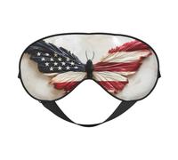 Masque de sommeil, masque mural pour les yeux avec drapeau américain, papillon pour le sommeil, masque de sommeil pour femmes et hommes, couvre-yeux occultant pour voyage/sommeil