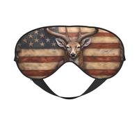 Masque de sommeil, masque mural pour les yeux avec motif cerf et drapeau américain pour le sommeil, masque de sommeil pour femmes et hommes, couvre-yeux occultant pour voyage/sommeil