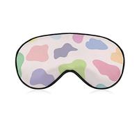 Masque de sommeil Masque pour les yeux avec imprimé de vache coloré Bandeau avec sangle réglable Plume d'animal Couverture douce pour les yeux pour bloquer les lumières